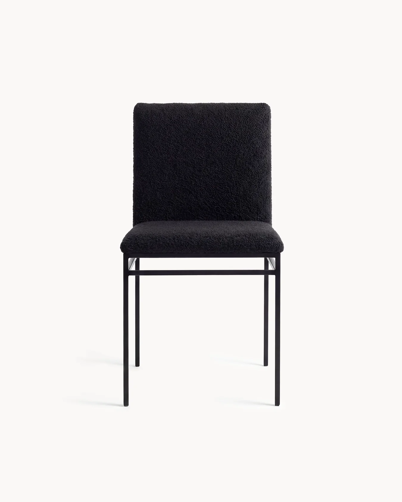 Dining chair Bella  - Black Frame - Black Bouclé Cushion - Image 2