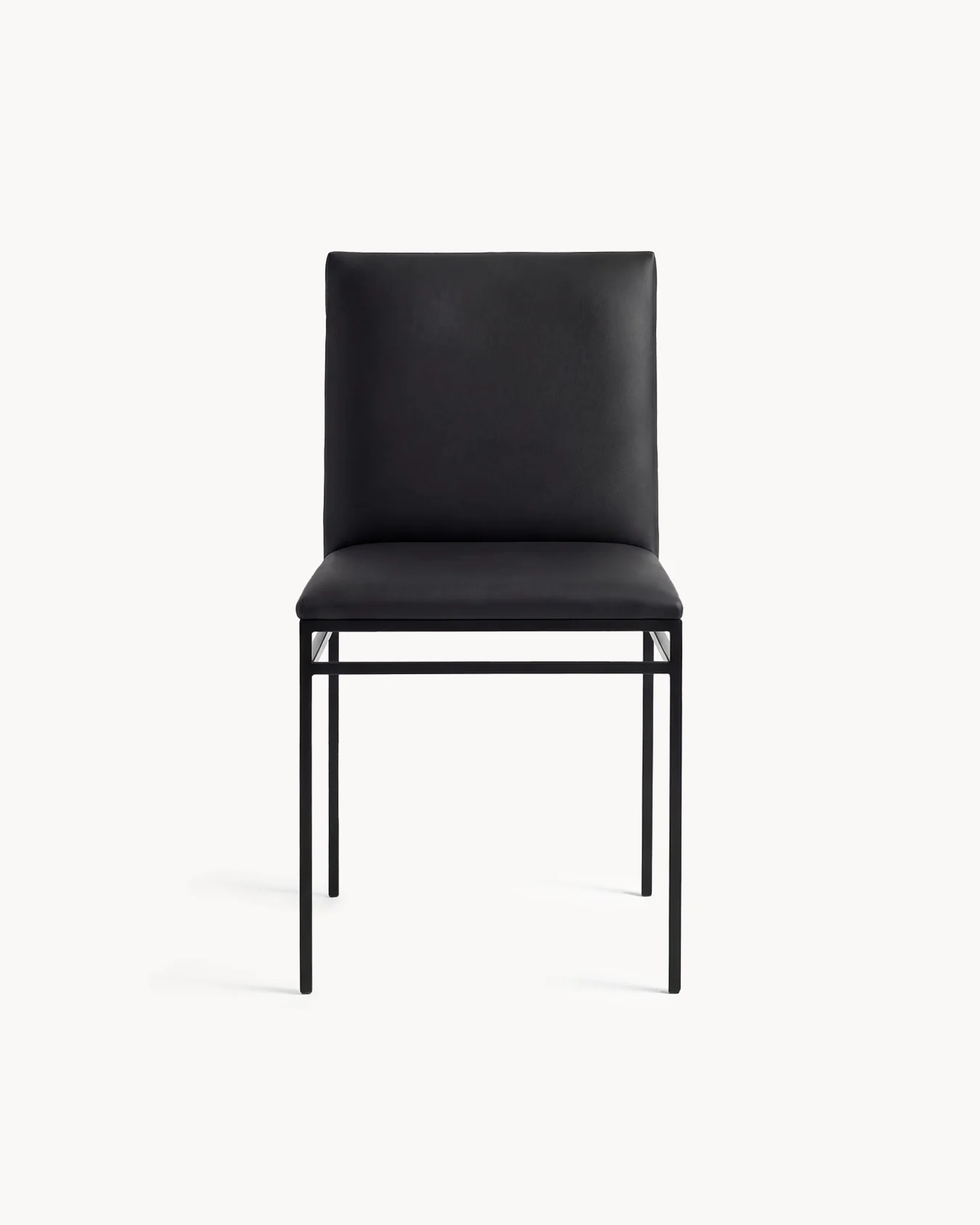 Dining chair Bella  - Black Frame - Jade Black Leather - Image 4