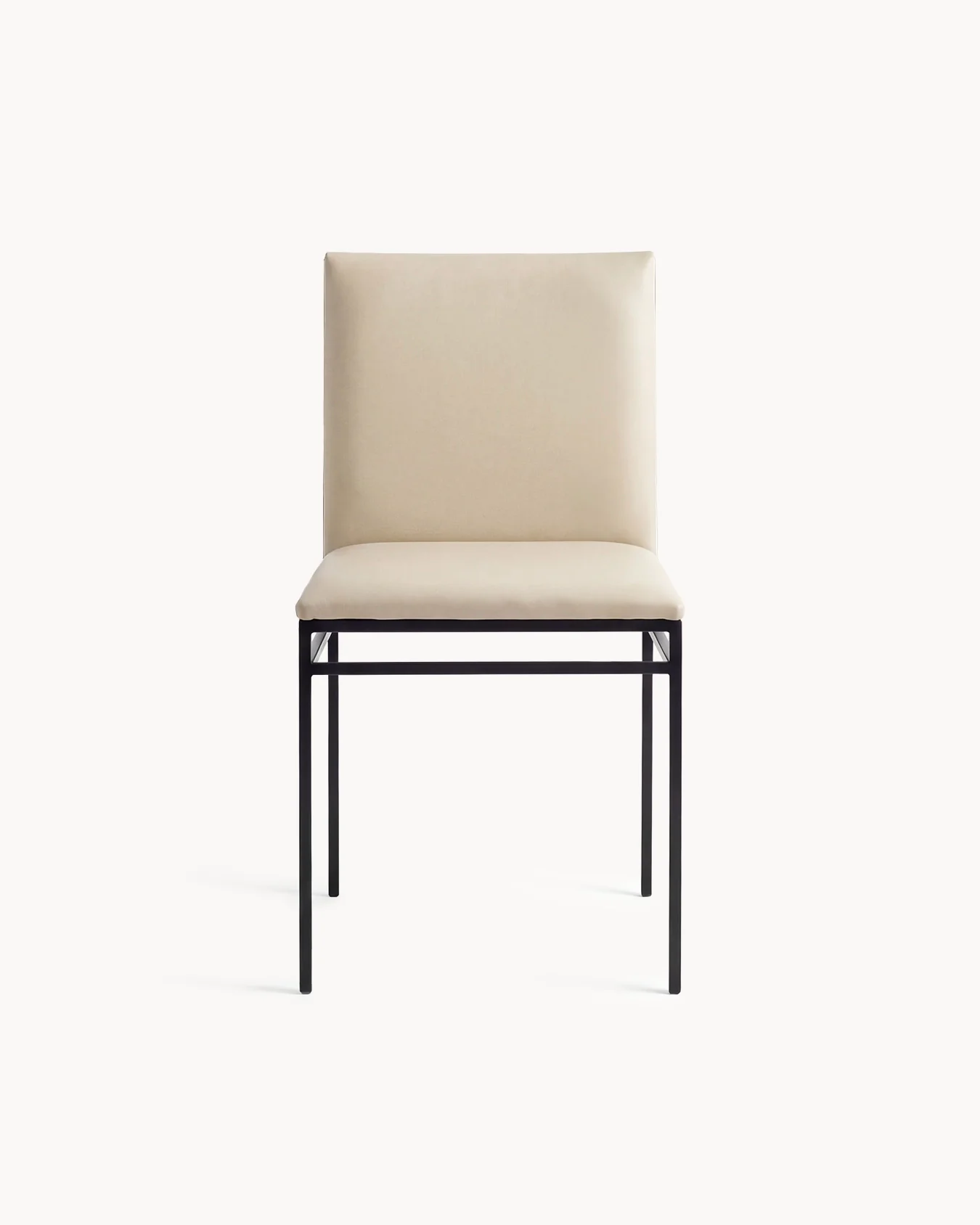Dining chair Bella  - Black Frame - Sand Leather - Image 3