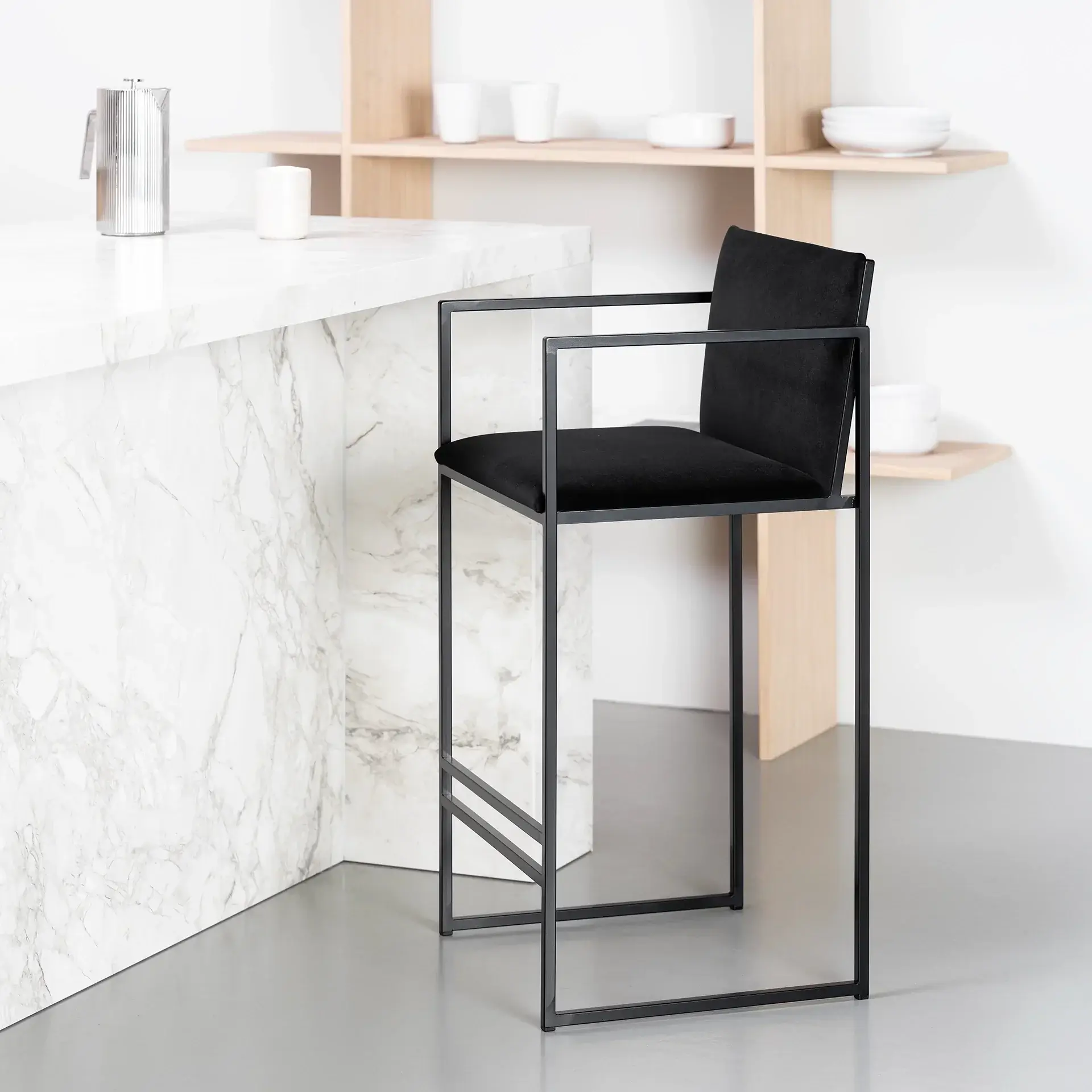 Bar Stool Bruno – Black – Jade Black Velvet - Image 5