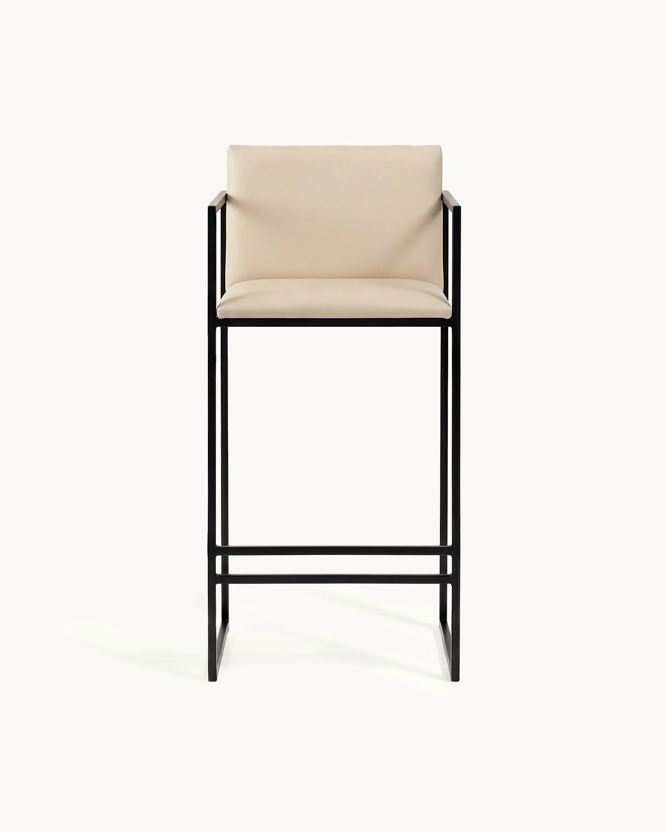 Bar Stool Bruno – Black – Sand Leather - Image 4