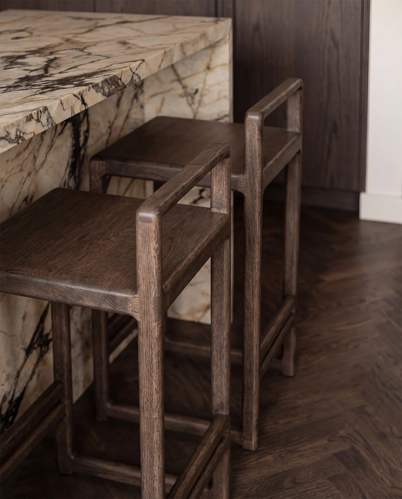 Oak Bar Stool Ebba – Dark Oak Frame - Image 7