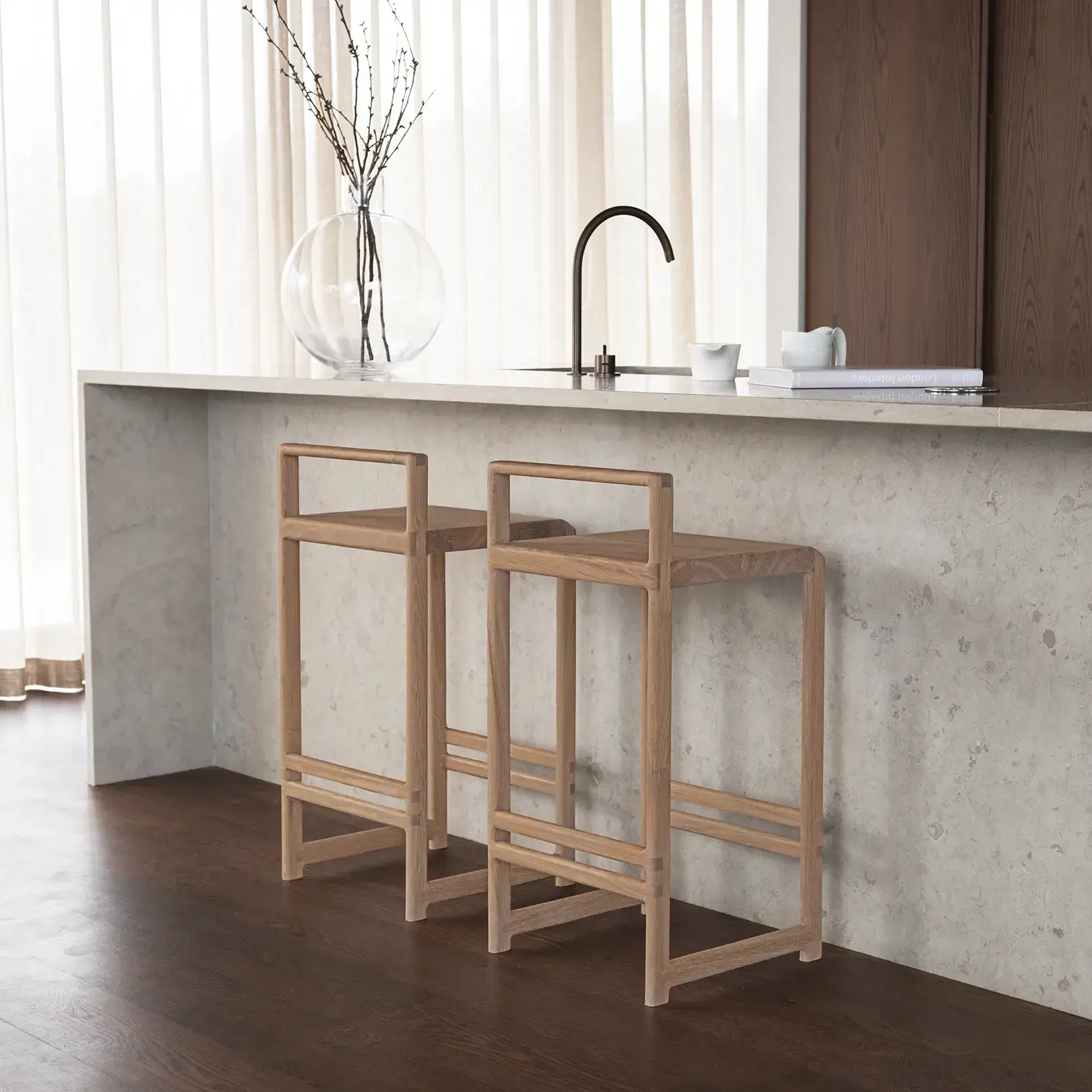 Oak Bar Stool Ebba – Solid Oak Frame - Image 8