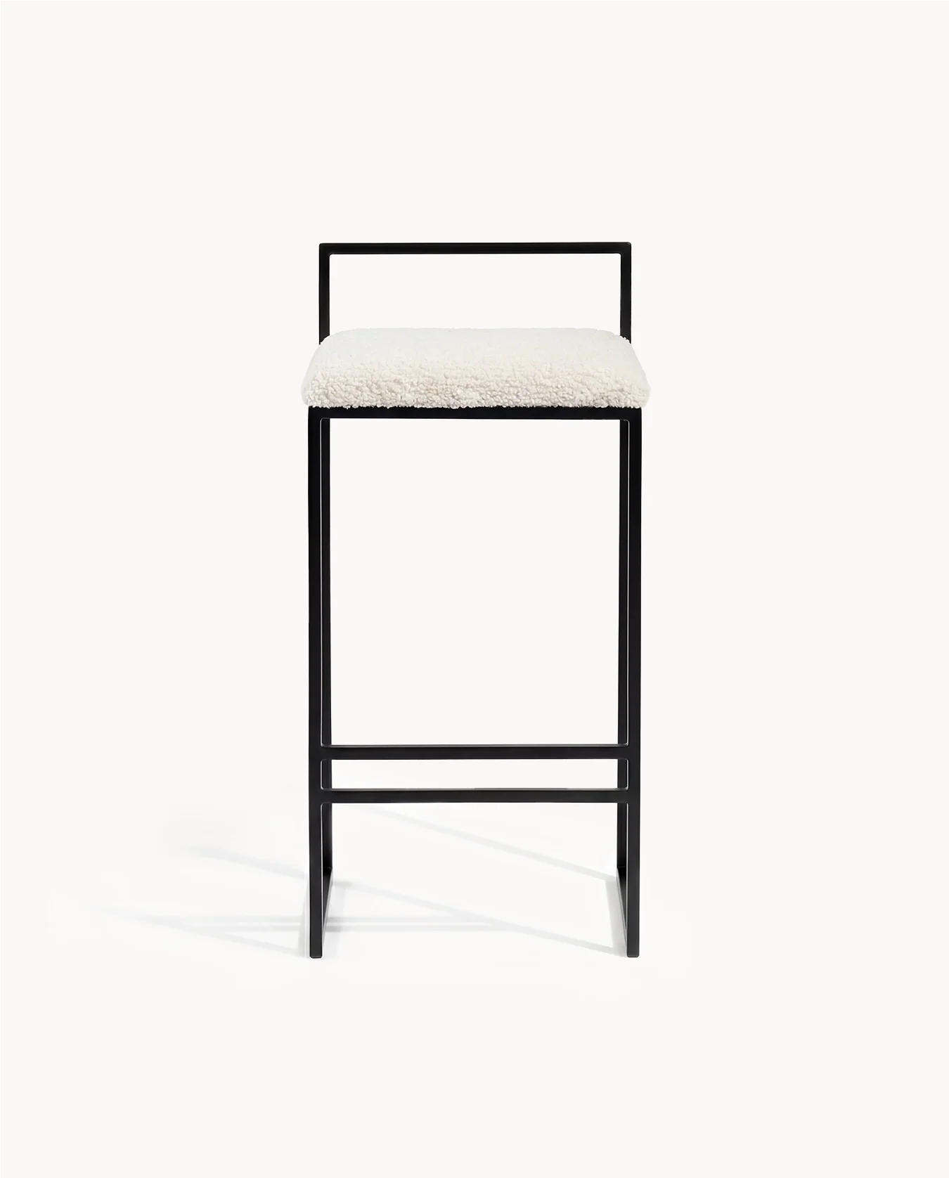 Bar Stool Freja – Black Frame – Ivory Bouclé Cushion - Image 3
