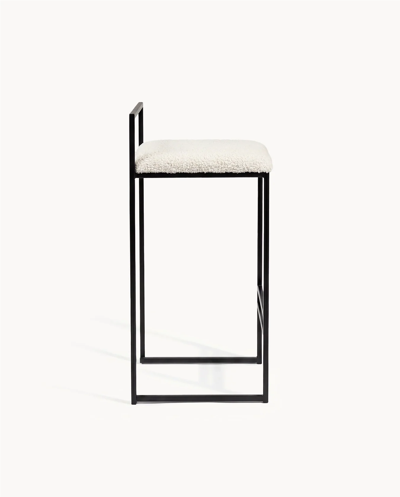 Bar Stool Freja – Black Frame – Ivory Bouclé Cushion - Image 4