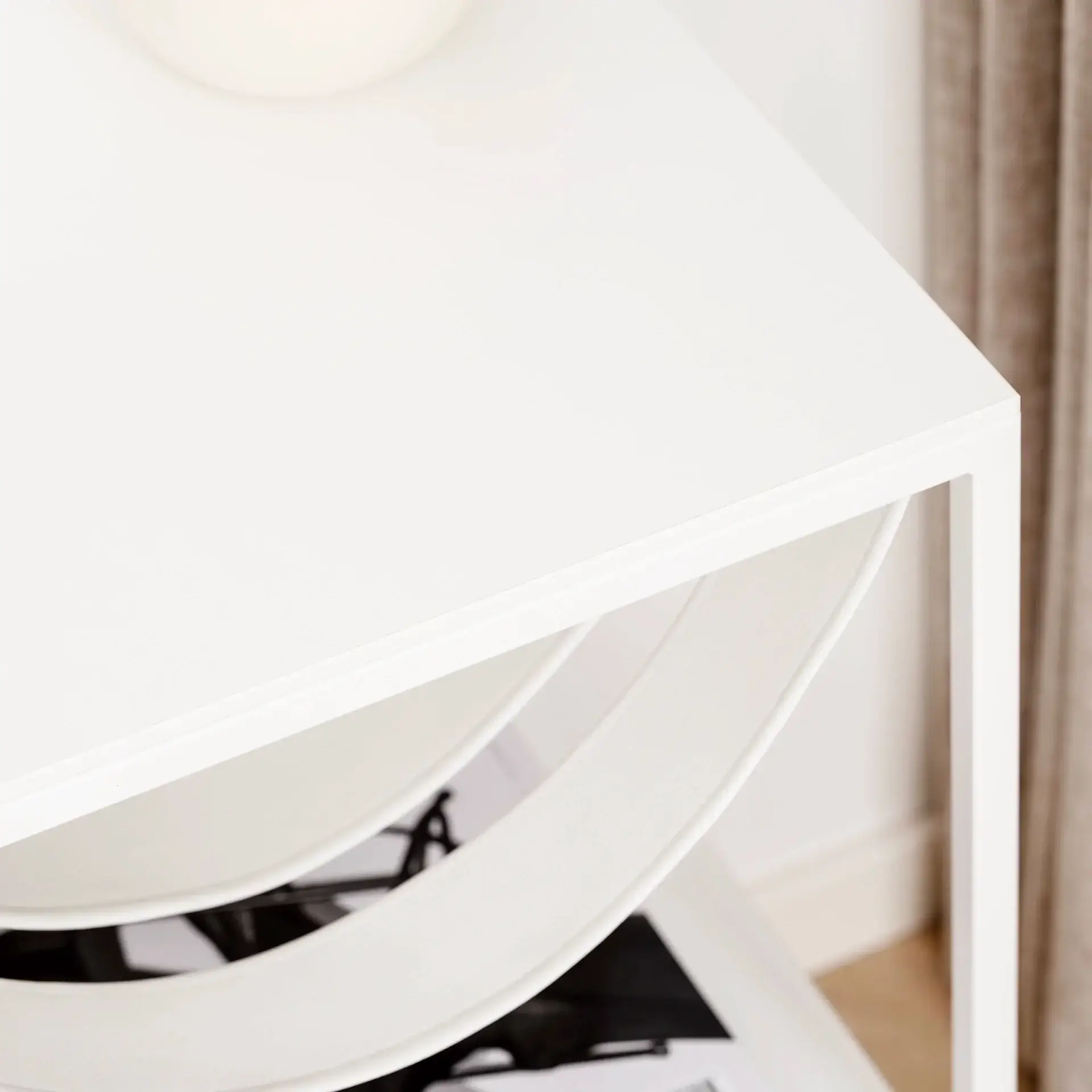 Bedside table Iris  - White - White Straps - White Laminate Top - Image 4