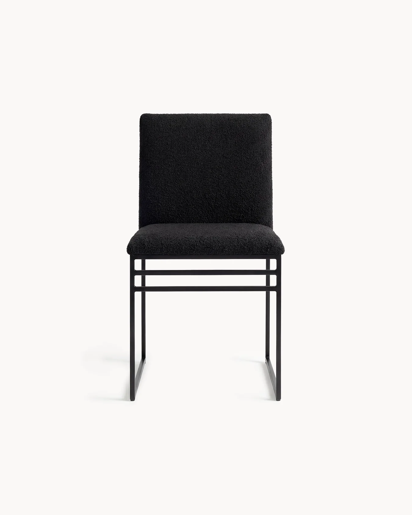 Dining chair Isabell - Black Frame - Black bouclé Cushion - Image 4