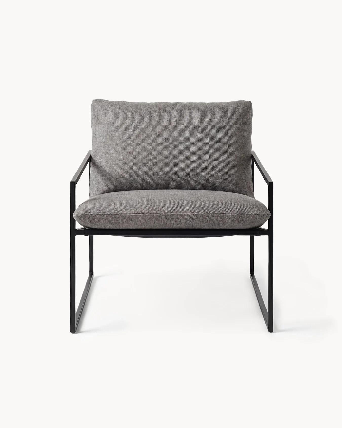 Outdoor lounge chair Kenny - Black Frame - Fossil Acrylic Cushion - Image 3