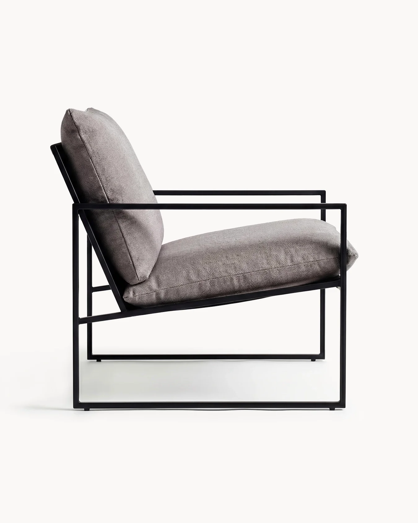 Outdoor lounge chair Kenny - Black Frame - Fossil Acrylic Cushion - Image 4
