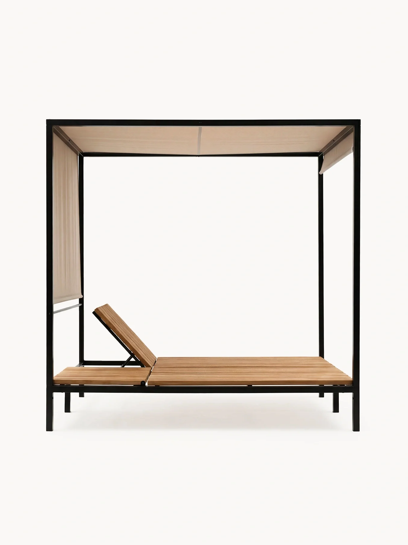Garden Daybed Bazo – Black Frame & Teak - Image 4