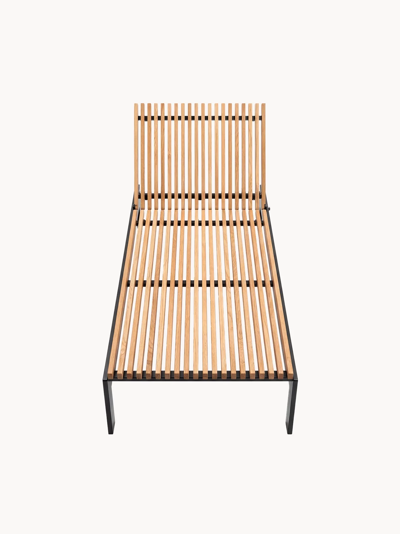 Sun Lounger Bazo – Black Frame & Teak - Image 7