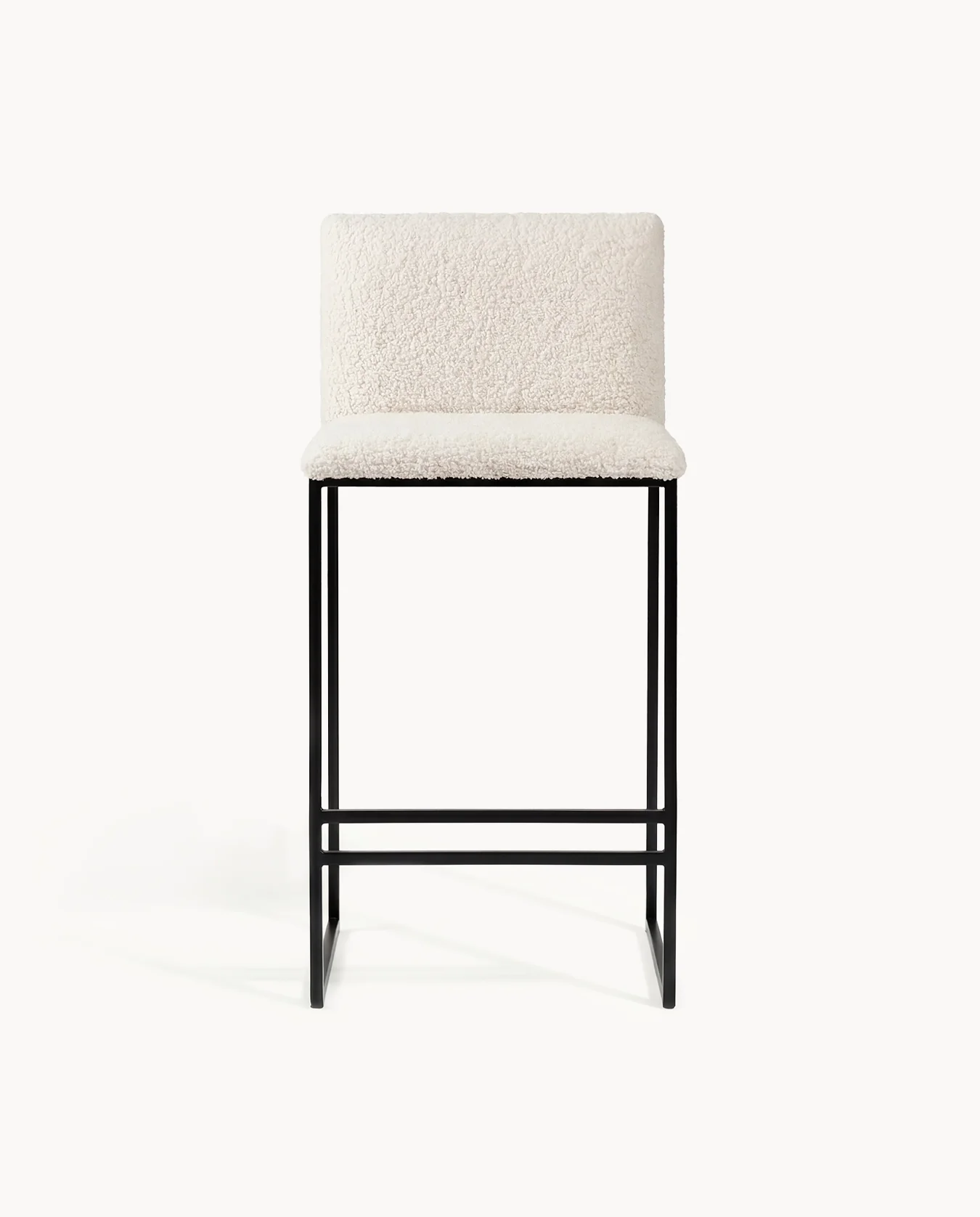 Bar Stool Philip – Black Frame – Ivory Bouclé Cushion - Image 4