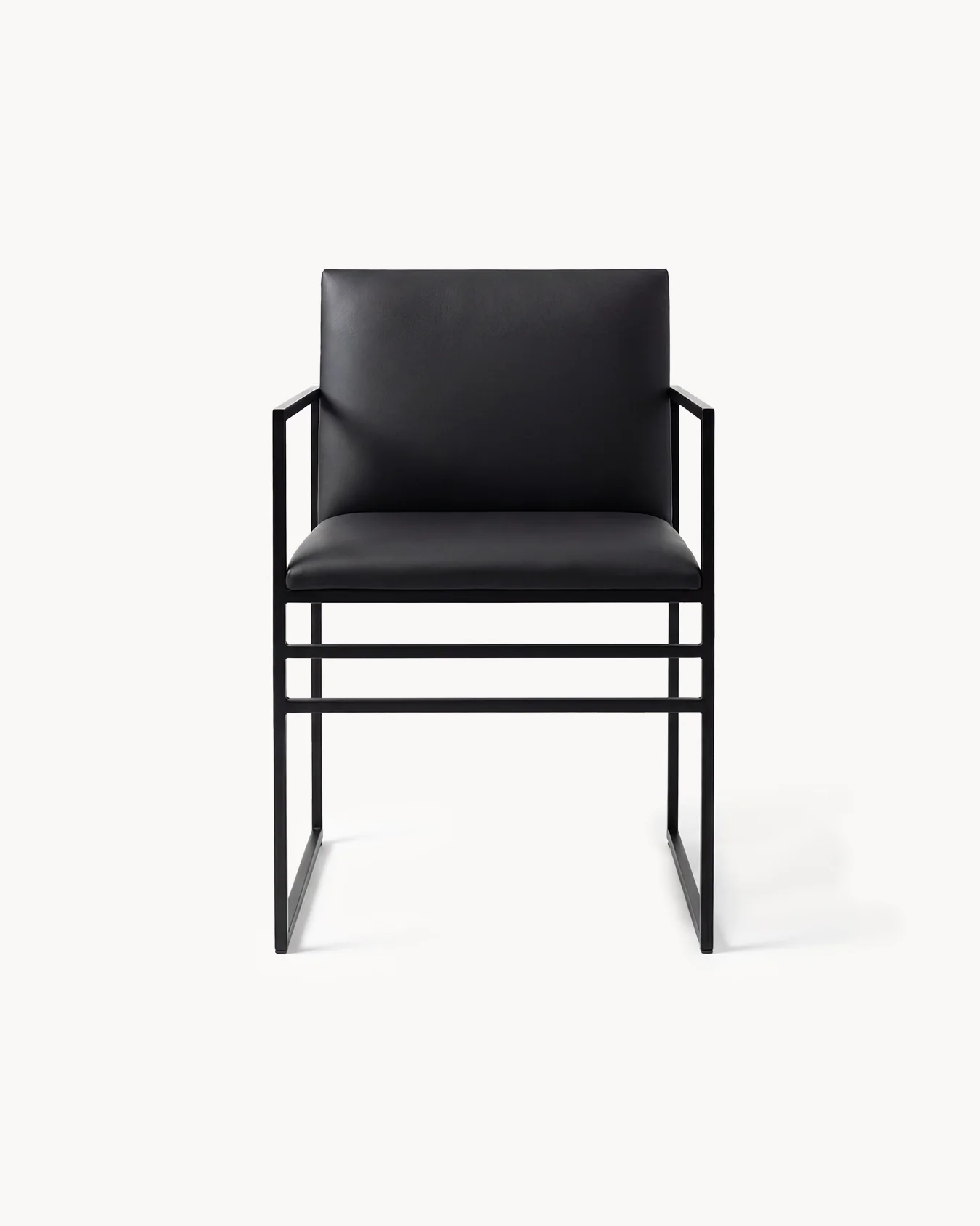 Dining chair Sella - Black Frame - Jade black leather - Image 4