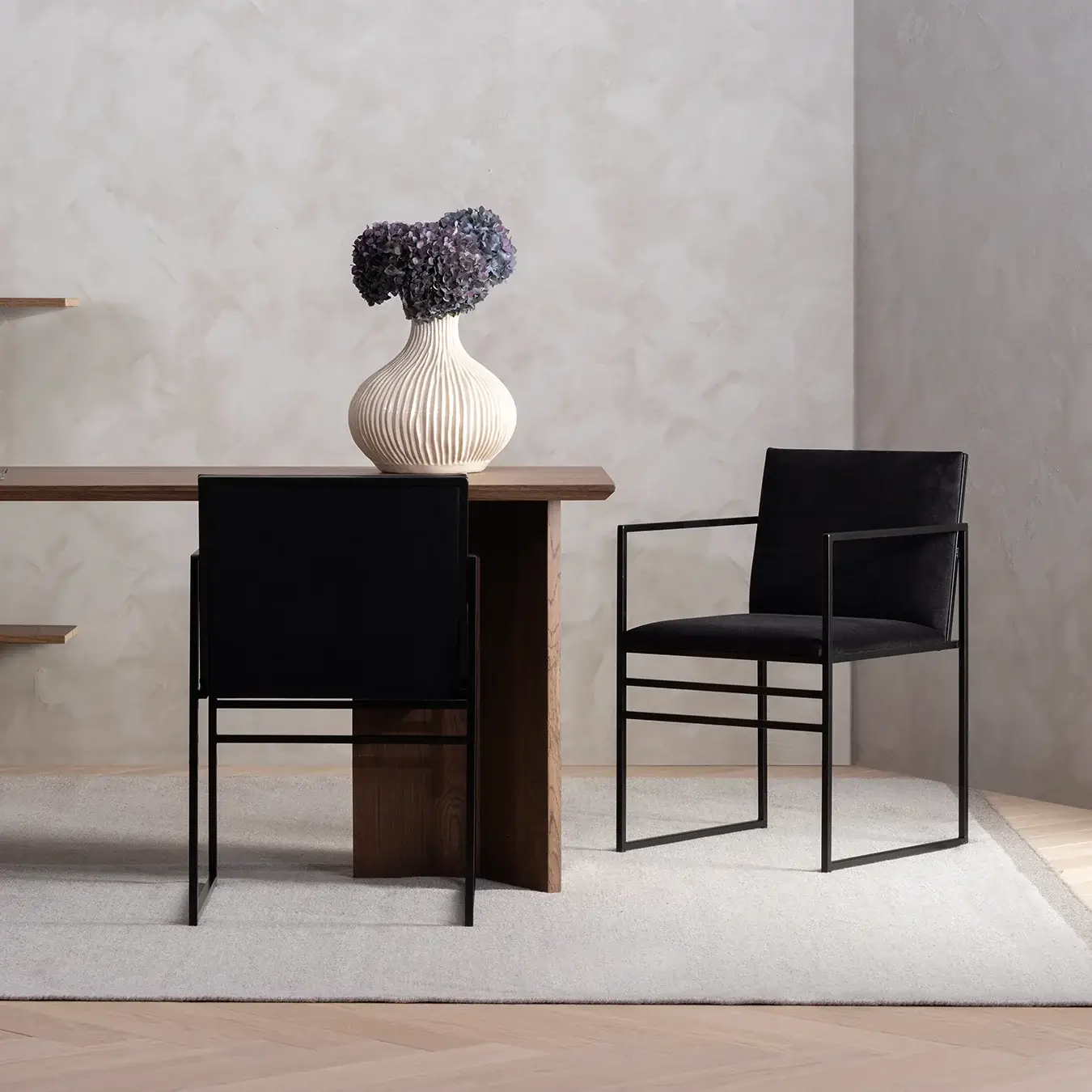 Dining chair Sella - Black - Jade black velvet - Image 3