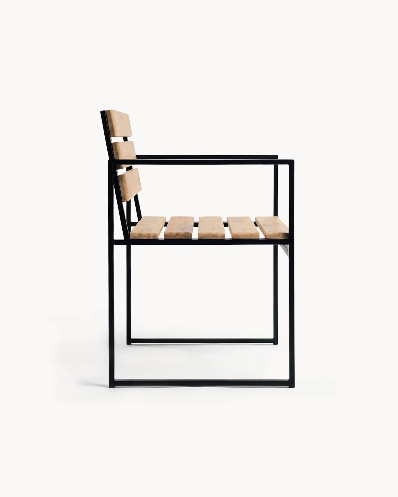 Garden Dining Chair Signe – Black Frame & Teak - Image 5