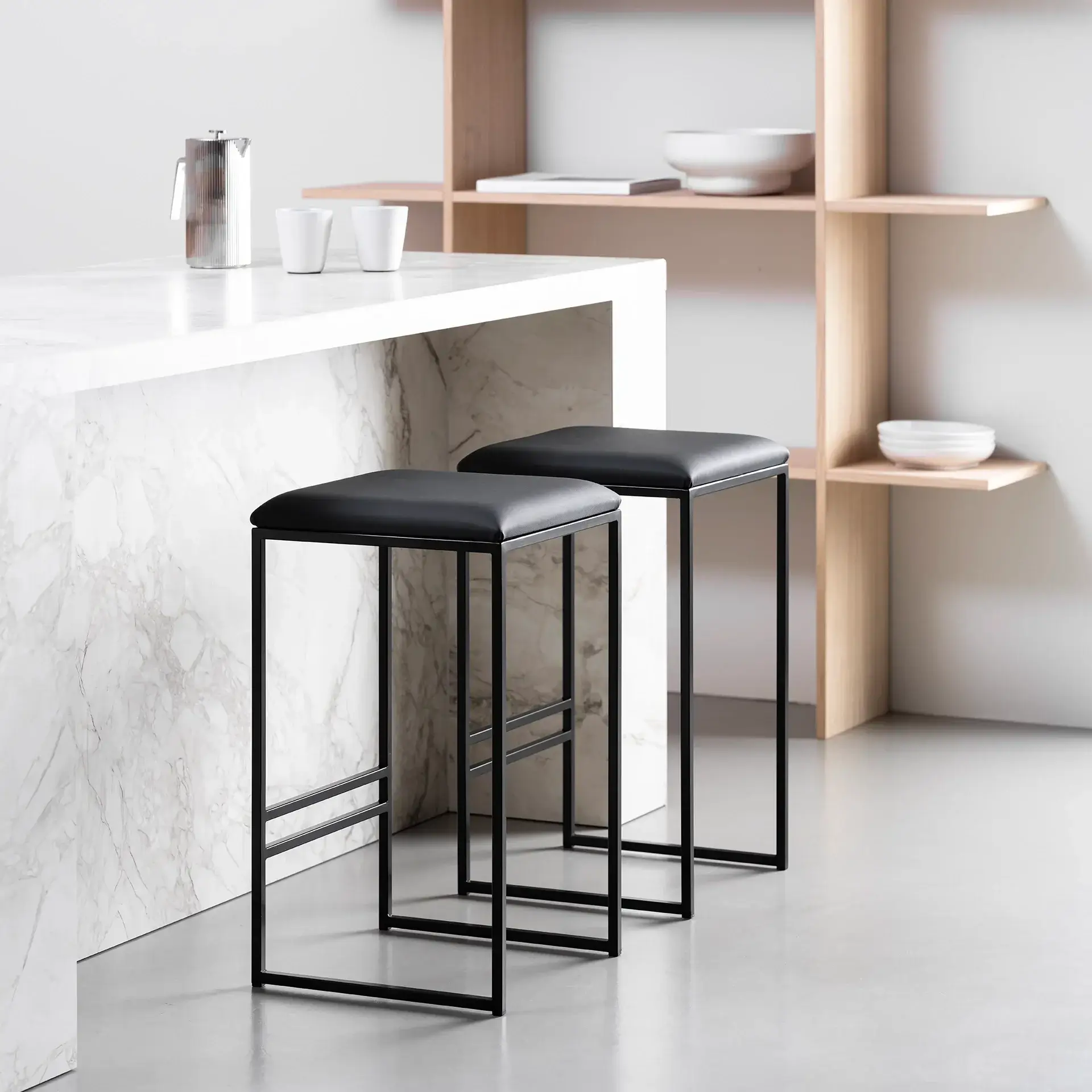 Bar Stool Svea – Black – Jade Black Leather - Image 3