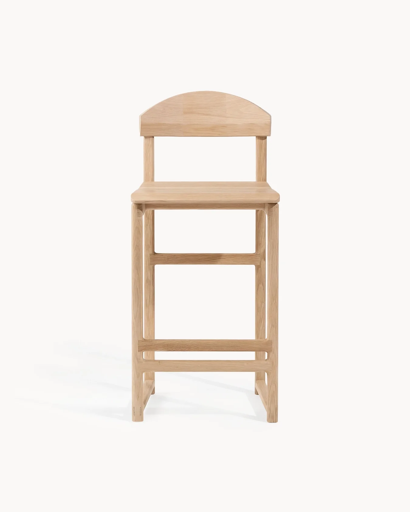 Oak Bar Stool Ted – Oak – Wood Seat - Image 4