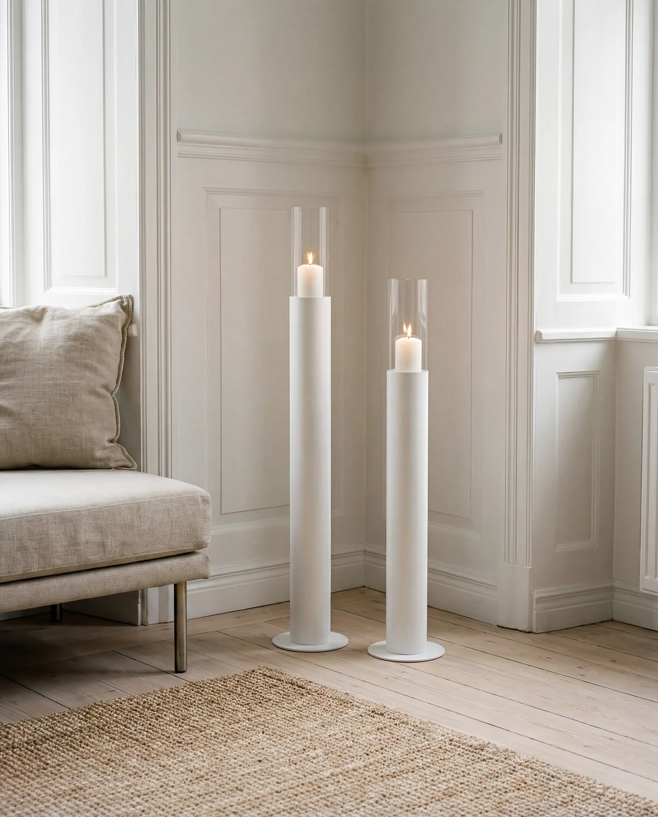 Candleholder Thomas – Set of 2 – White Frame - Image 3
