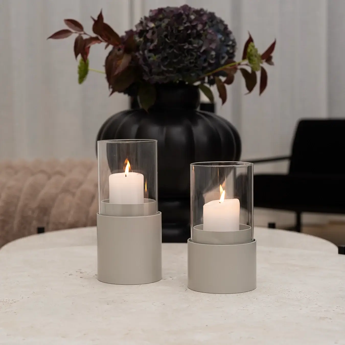 Candleholder Tom - 2set - Beige - Image 2