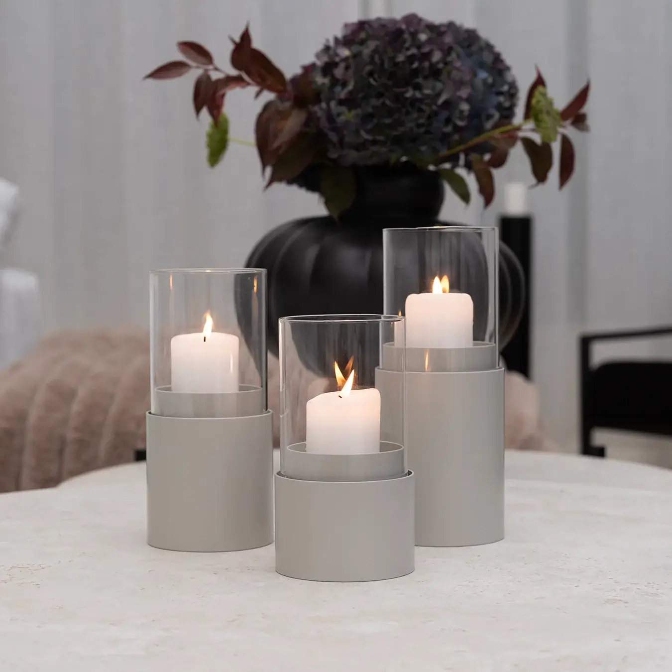 Candleholder Tom - 3set - Beige - Image 2
