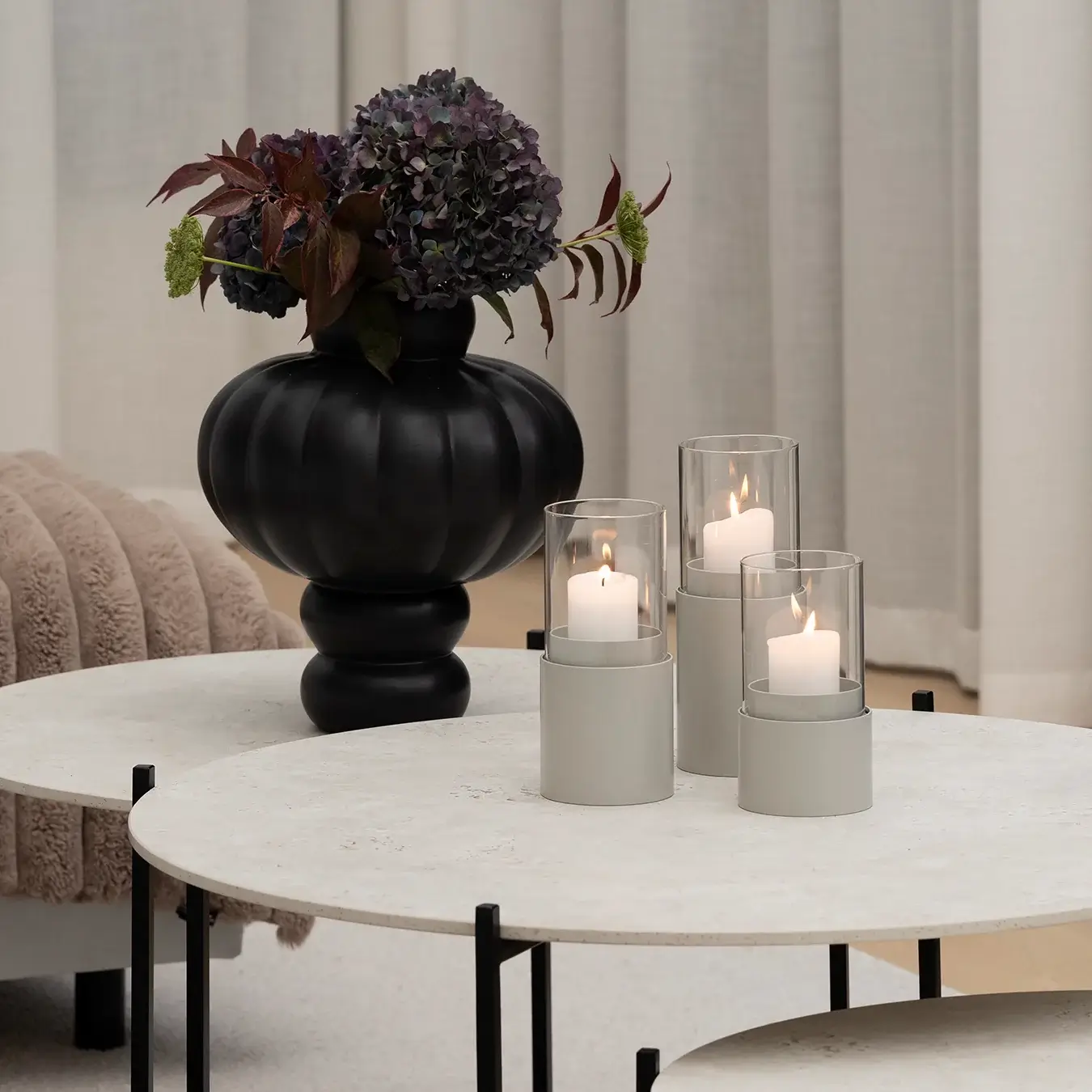 Candleholder Tom - 3set - Beige - Image 3