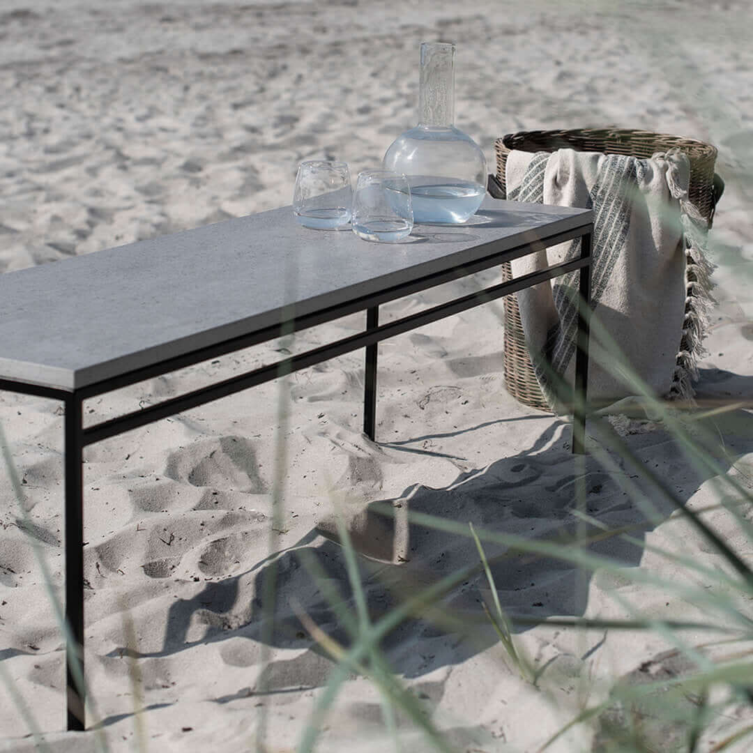 Outdoor bench Wilma - Black - Keon Dekton Top - Image 3